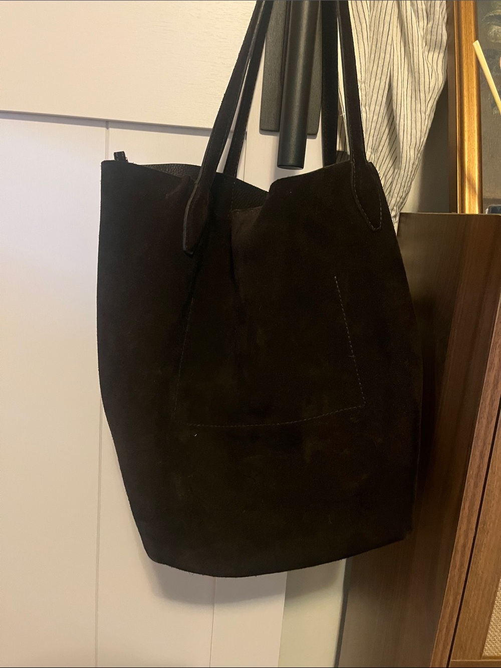 Madewell Brown Suede Tote Bag - Classic Women's Shoulder Bag